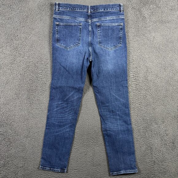 ME+EM Jeans Womens 31 Blue Straight Leg Stretch Dark Wash Denim - Picture 6 of 13